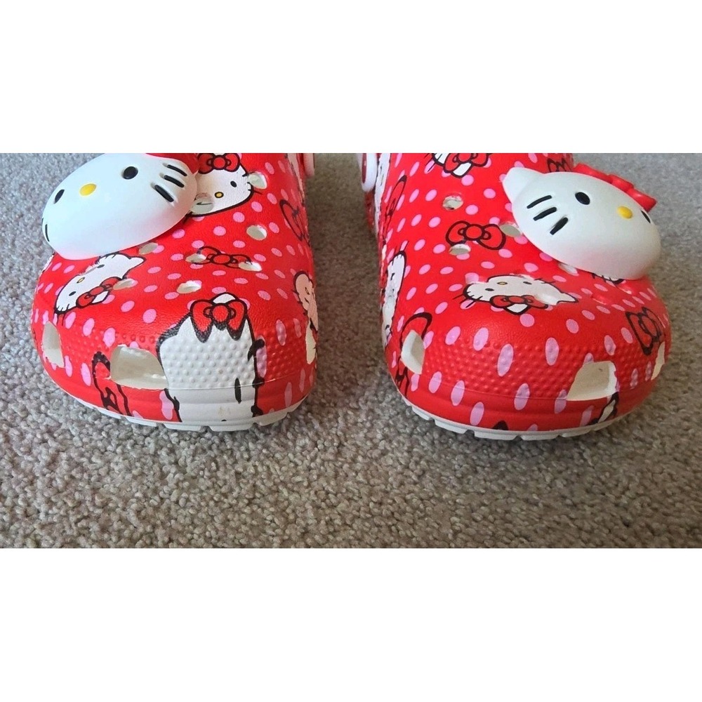 Sanrio Hello Kitty CROCS Classic Clog Women's Size 8 Men's 6 White/Red - Picture 2 of 8